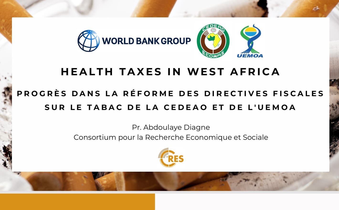 Présentation PowerPoint – Réformes fiscales sur le tabac en Afrique de l’Ouest