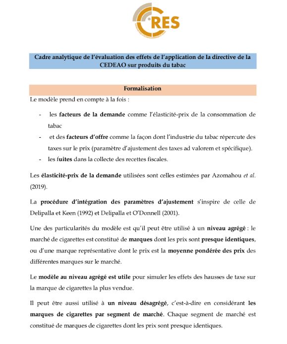 Présentation du modèle SIMTAX CEDEAO